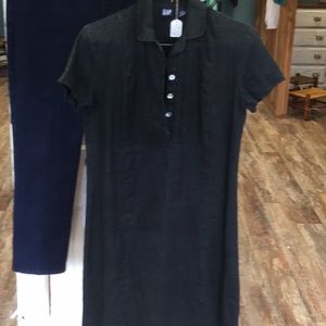 Black linen dress